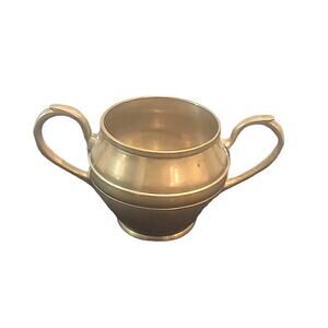 Vintage Brass Cup Mini Bowl Trinket Holder Double Handles 6" x‎ 3.5"